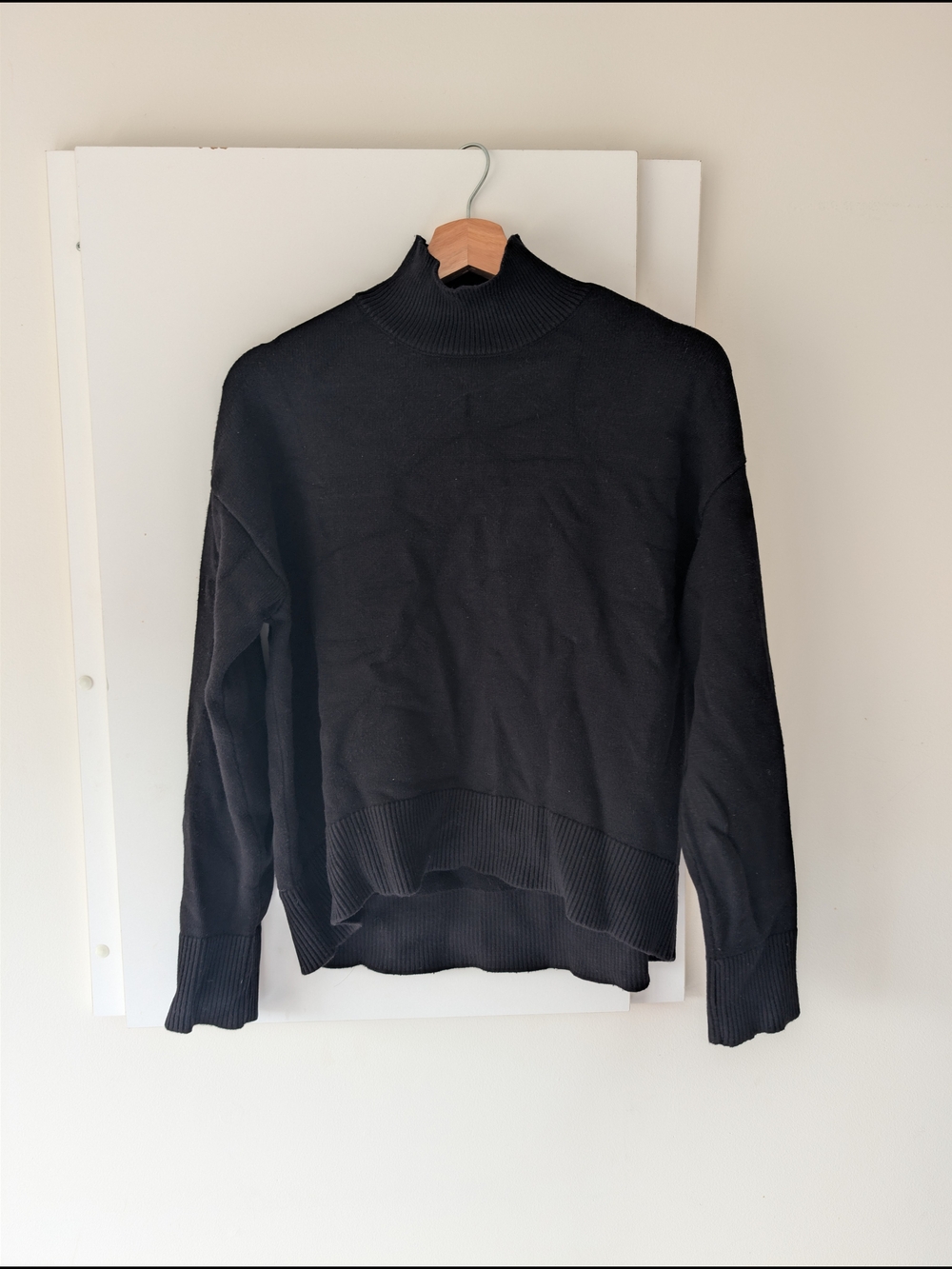 Women's Oak + Fort Black Turtleneck Sweater